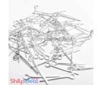 Eye Pins 20mm - Silver - Pack of 50